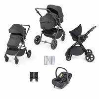 Ickle Bubba Comet 3 in 1 Travel System with Astral Car Seat (Frame: Black, Fabric Colour: Black, Handle Bars: Black)