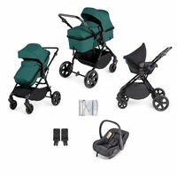 Ickle Bubba Comet 3 in 1 Travel System with Astral Car Seat (Frame: Black, Fabric Colour: Teal, Handle Bars: Black)
