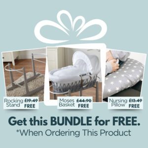 Free Product Bundle - Wicker Moses Basket, Rocking Stand and Nursing Pillow