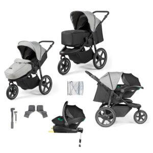 Ickle Bubba Venus Prime Jogger Stroller I-Size Travel System with Isofix Base - Space Grey