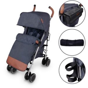 Ickle bubba Discovery Prime Stroller (Denim Blue on Silver) (shop display)
